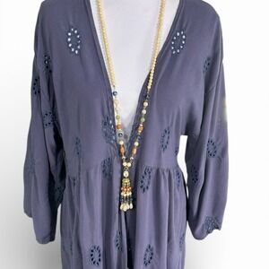 Cottagecore Blue Eyelet Coverup Size S/M